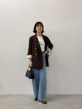 COLLAGE GALLARDAGALANTEのテーラードジャケット（ブラウン系）を使っ