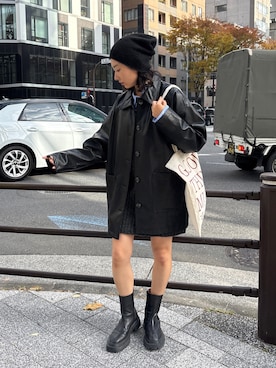 「アイテム（カバーオール）」を使った、hanaettttyさん（レディース・156cm）の秋コーディネート