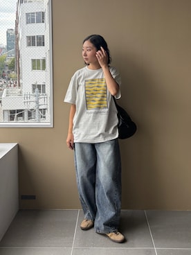 「feepur（フェピュール）のアイテム（デニムパンツ）」を使った、hanaettttyさん（レディース・156cm）の秋コーディネート