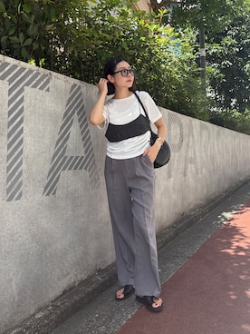 「アイテム（その他トップス）」を使った、hanaettttyさん（レディース・156cm）の夏コーディネート