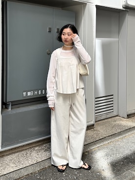 「feepur（フェピュール）のアイテム（パンツ）」を使った、hanaettttyさん（レディース・156cm）の春コーディネート