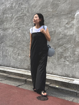 「アイテム（サロペット/オーバーオール）」を使った、hanaettttyさん（レディース・156cm）の夏コーディネート