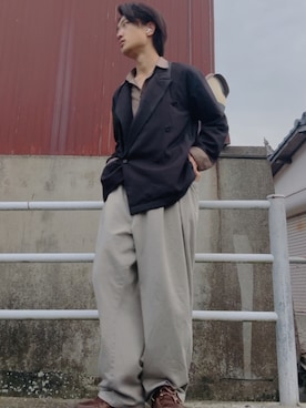 「DIESEL（ディーゼル）のアイテム（ジャケット/アウター）」を使った、たかさん（メンズ・173cm）の春コーディネート