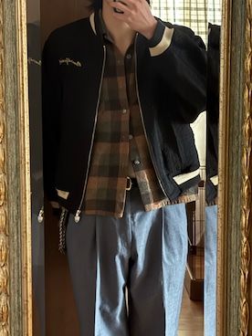 「お洒落さんとつながりたい」｜「アイテム（財布/小物）」を使った、豆腐さん（メンズ・175cm）の秋コーディネート