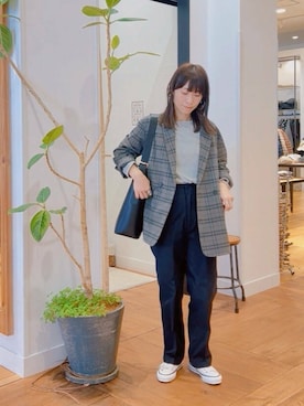 「アイテム（セットアップ）」を使った、maiさん（レディース・156cm）の秋コーディネート
