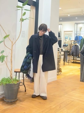 「URBAN RESEARCH DOORS（アーバンリサーチドアーズ）のウールリバーテーラードコート（その他アウター）」を使った、maiさん（レディース・156cm）の秋コーディネート