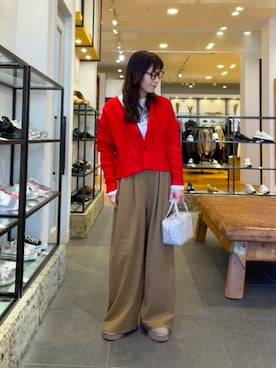 「アイテム（カーディガン/ボレロ）」を使った、maiさん（レディース・156cm・40代）の秋コーディネート