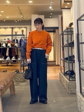 「アイテム（バンダナ/スカーフ）」を使った、maiさん（レディース・156cm）の秋コーディネート