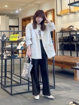 「春のジャケットスタイル」｜「アイテム（アクセサリー）」を使った、maiさん（レディース・156cm）の春コーディネート