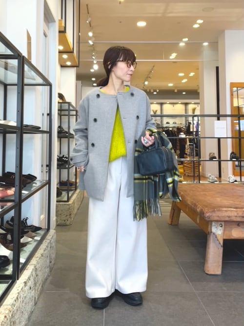 ロングコートとワイドパンツ URBAN RESEARCH DOORSのパンツを使ったコーディネート(ZOZOTOWN Yahoo