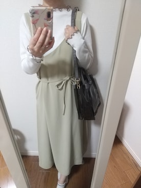 「FREE'S MART（フリーズマート）のアイテム（ジャンパースカート）」を使った、bobuzyosiさん（レディース・159cm）の春コーディネート