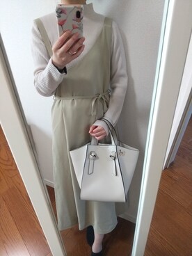 「FREE'S MART（フリーズマート）のアイテム（ジャンパースカート）」を使った、bobuzyosiさん（レディース・159cm）の春コーディネート