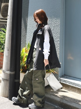 「ダウンベスト」｜onecoloryさん（レディース・157cm）の夏コーディネート