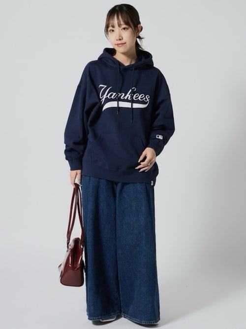 セール】MLB/エムエルビー PRINT LOGO HOODIE ワッペンデザイン