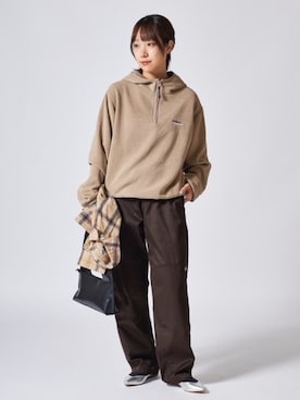 「シンプル」｜「アイテム（パーカー）」を使った、rooptokyo_irさん（レディース・157cm）の冬コーディネート