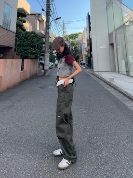 「アイテム（チノパンツ）」を使った、onecoloryさん（レディース・157cm）の夏コーディネート