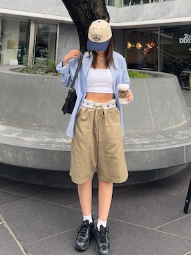 「Dickies（ディッキーズ）のアイテム」を使った、onecoloryさん（レディース・157cm）の夏コーディネート