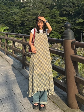 「アイテム（ワンピース）」を使った、onecoloryさん（レディース・157cm）の夏コーディネート