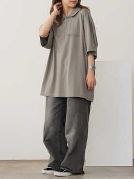 「アイテム（スウェットパンツ）」を使った、onecoloryさん（レディース・157cm）の夏コーディネート