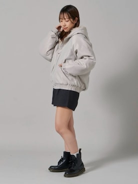 「アイテム（ジャケット/アウター、グレー系）」を使った、rooptokyo_irさん（レディース・157cm）の冬コーディネート