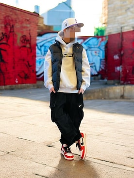 「アイテム（キャップ）」を使った、mzkz369さん（メンズ・162cm）の秋コーディネート