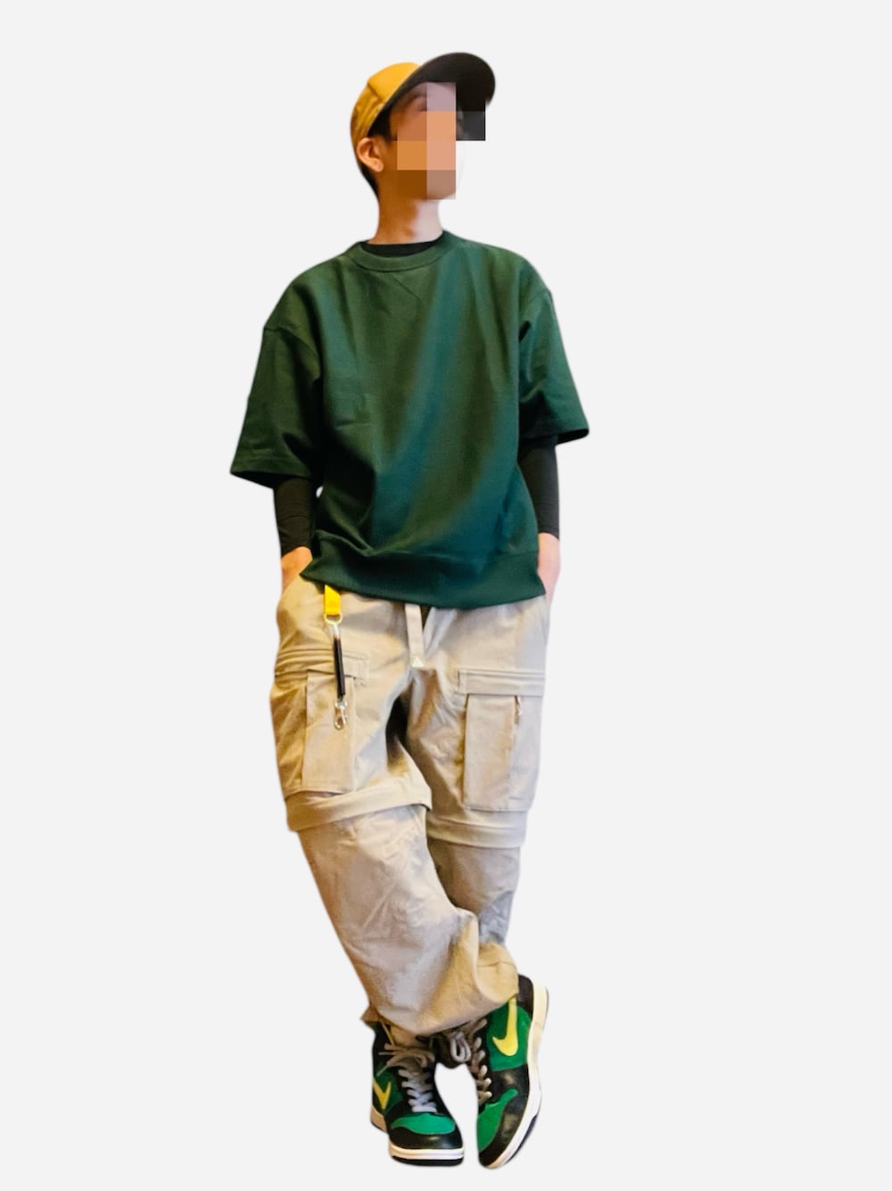 「スウェT、NIKE、nike acg、ニューエラ、GU」｜「NEW ERAのアイテム（キャップ、ブラウン系）」を使った、mzkz369さん（メンズ・162cm）の春コーディネートの1枚目の写真