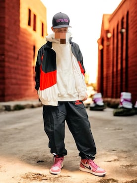 「アイテム（ナイロンジャケット）」を使った、mzkz369さん（メンズ・162cm）の冬コーディネート