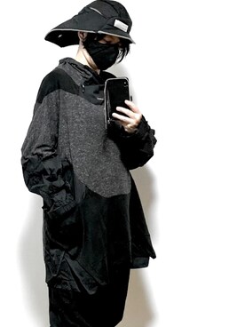 「glamb（グラム）のアイテム（カーゴパンツ）」を使った、kiriki69さん（メンズ・168cm）の冬コーディネート