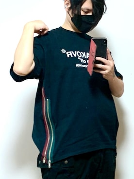 「glamb（グラム）のアイテム（カーゴパンツ）」を使った、kiriki69さん（メンズ・168cm）の冬コーディネート