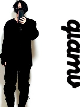 「glamb（グラム）のアイテム（カーゴパンツ）」を使った、kiriki69さん（メンズ・168cm）の春コーディネート