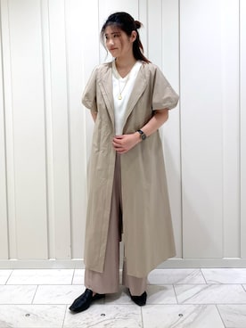 「ウエストゴム」｜「アイテム（その他）」を使った、YUMEさん（レディース・158cm）の春コーディネート