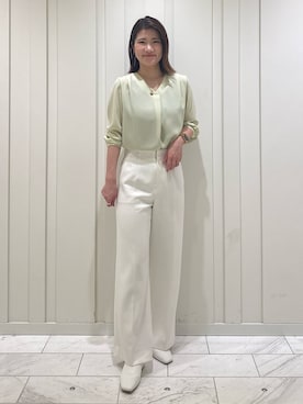 「オフィススタイル」｜「アイテム（トレンチコート）」を使った、YUMEさん（レディース・158cm）の春コーディネート