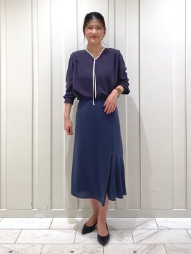 「ボウタイ」｜「アイテム（その他）」を使った、YUMEさん（レディース・158cm）の冬コーディネート