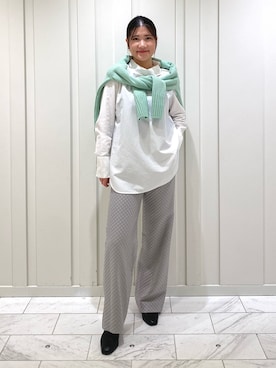 「肩掛け」｜「アイテム（その他）」を使った、YUMEさん（レディース・158cm）の秋コーディネート