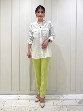 「オーバーシャツ」｜「アイテム（その他）」を使った、YUMEさん（レディース・158cm）の冬コーディネート