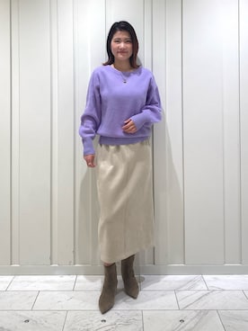 「カシミヤ」｜「アイテム（その他）」を使った、YUMEさん（レディース・158cm）の冬コーディネート