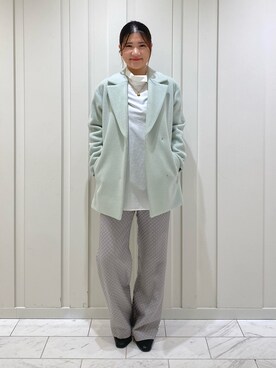 「テーラードコート」｜「アイテム（その他）」を使った、YUMEさん（レディース・158cm）の秋コーディネート