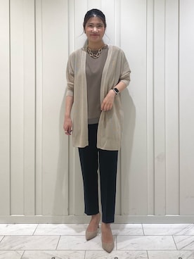 「アイテム（スーツパンツ）」を使った、YUMEさん（レディース・158cm）の夏コーディネート