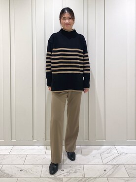 「カシミヤ」｜「アイテム（その他）」を使った、YUMEさん（レディース・158cm）の秋コーディネート