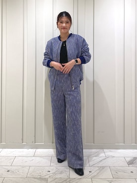 「ツイードジャケット」｜「アイテム（ブルゾン）」を使った、YUMEさん（レディース・158cm）の冬コーディネート