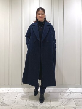 「マイベストコーデ2022」｜「アイテム（チェスターコート）」を使った、YUMEさん（レディース・158cm）の冬コーディネート