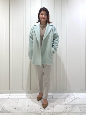 「テーラードコート」｜YUMEさん（レディース・158cm）の冬コーディネート