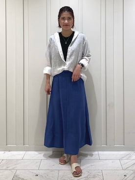 「マキシスカート」｜「アイテム（その他）」を使った、YUMEさん（レディース・158cm）の夏コーディネート