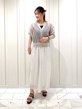 「シアーカーディガン」｜「アイテム（その他）」を使った、YUMEさん（レディース・158cm）の夏コーディネート