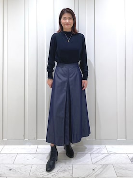 「オフィススタイル」｜「アイテム（ステンカラーコート）」を使った、YUMEさん（レディース・158cm）の冬コーディネート