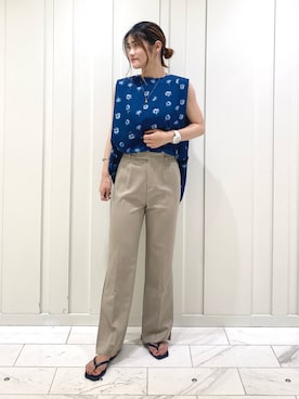 「フラワープリント」｜「アイテム（その他）」を使った、YUMEさん（レディース・158cm）の夏コーディネート