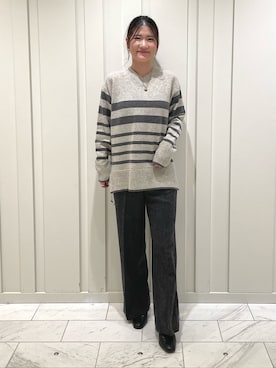 「カシミヤ」｜「アイテム（その他）」を使った、YUMEさん（レディース・158cm）の秋コーディネート