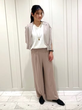 「シアーカーディガン」｜「アイテム（その他）」を使った、YUMEさん（レディース・158cm）の春コーディネート