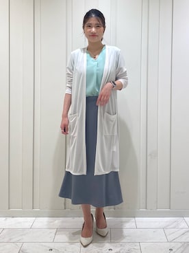 「羽織り」｜「アイテム（その他）」を使った、YUMEさん（レディース・158cm）の春コーディネート