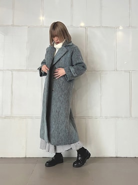 「jouetie（ジュエティ）のアイテム（その他アウター）」を使った、𝐘𝐔𝐍𝐀さん（レディース・164cm）の冬コーディネート